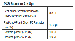 FastAmp Plant Direct PCR Cycling conditions