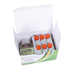 Open box with vials and recovery media