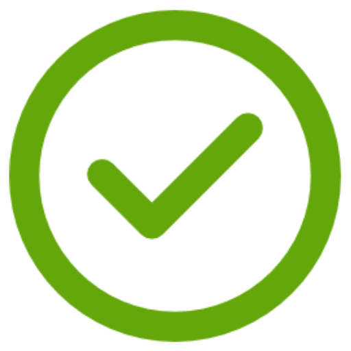 Confirmation check mark in green circle