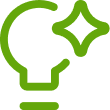 Innovative idea symbol in green