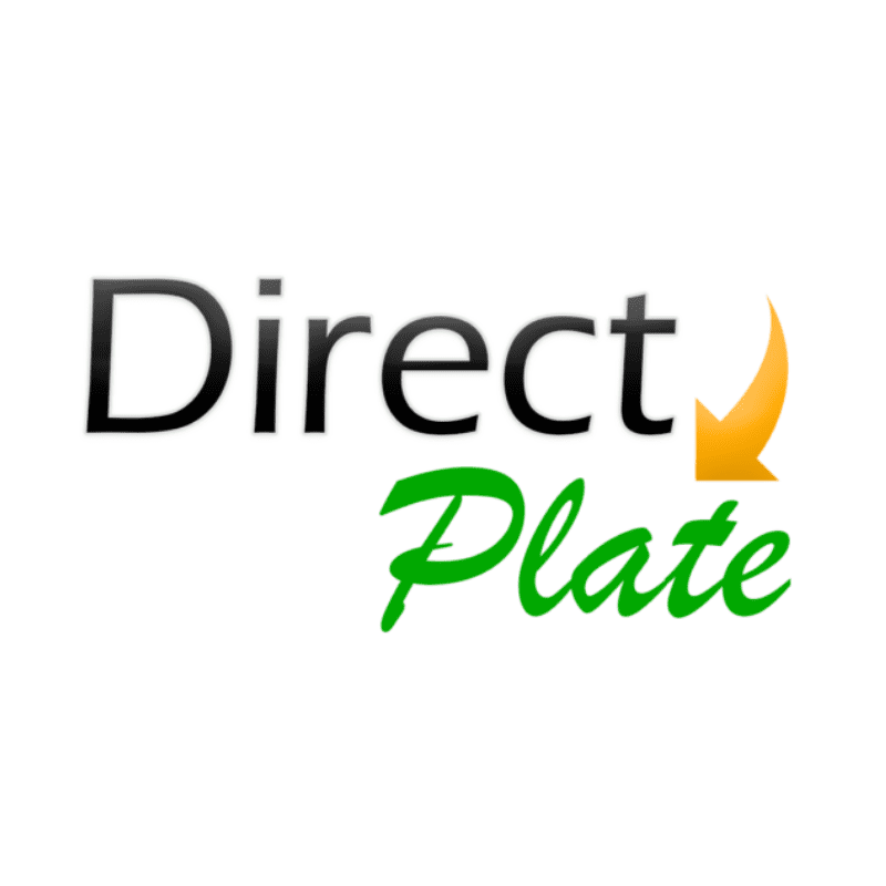 Direct Plate branding with stylized arrow