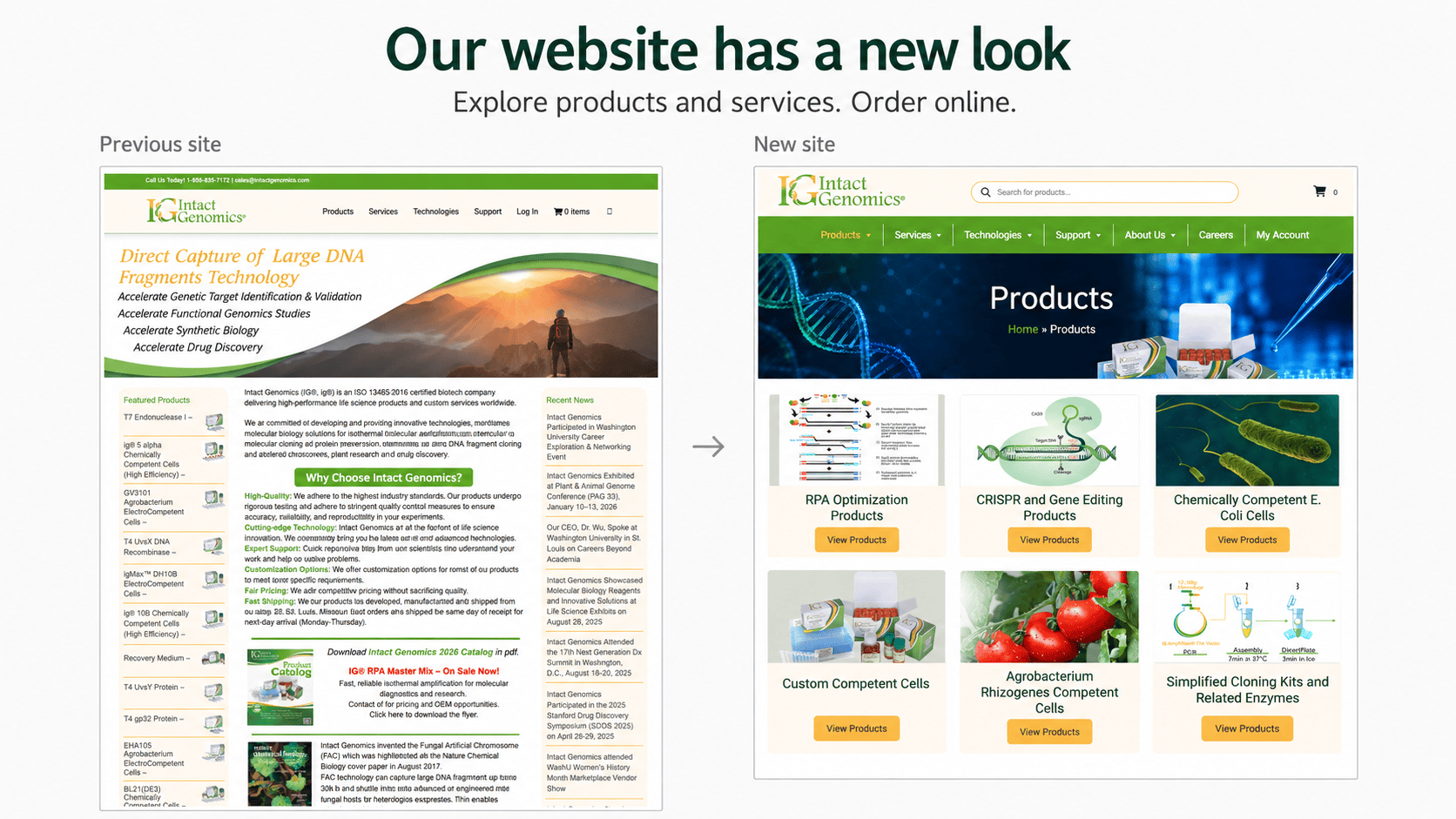 Explore Intact Genomics New Website