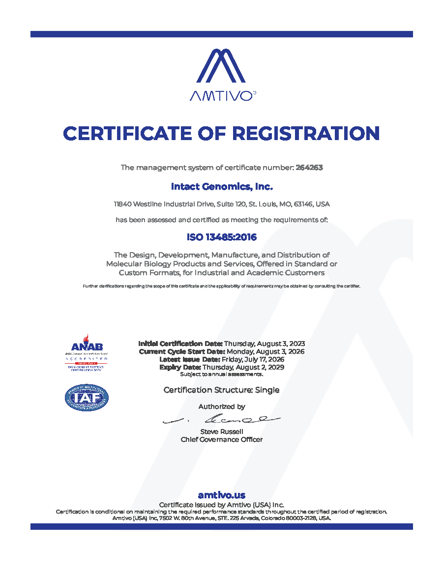ISO 13485:2016 registration certificate